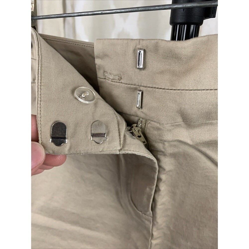 New York & Company Stretch Womens 12 Khaki Cotton Spandex Blend Skirt Pockets - Picture 2 of 7